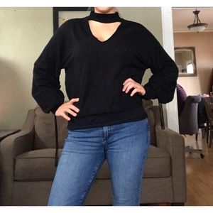 Black Bebe Choker Sweater Like New Size Small